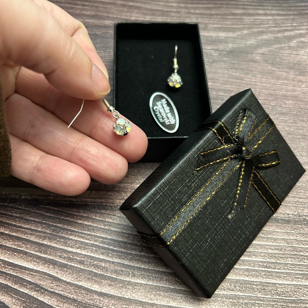 Made with Swarovski Silver Crystal Earrings